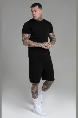SikSilk Conjunto de camiseta y shorts negros para hombre XL