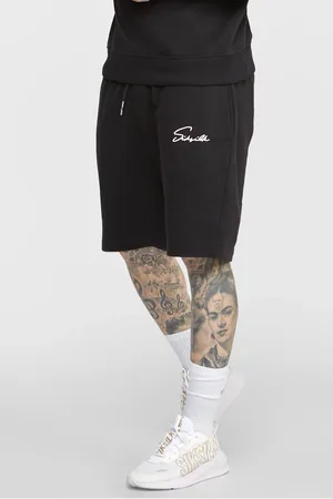 SikSilk Short con bordado de guión negro para hombre S