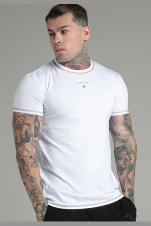 SikSilk Camiseta de ajuste muscular blanco de los hombres XL