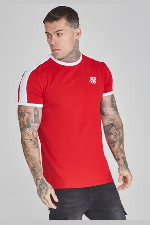 SikSilk Camiseta Ringer roja para hombre M