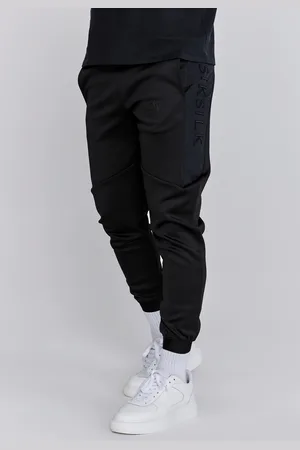 SikSilk Joggers de ajuste muscle negros para hombre XXL