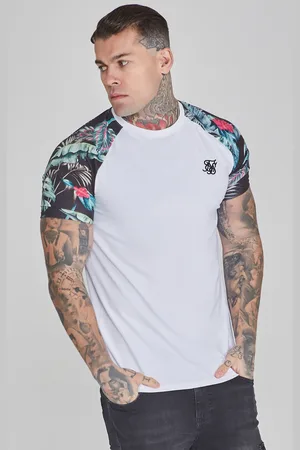 SikSilk Camiseta raglán blanca para hombre S