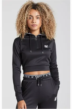 SikSilk Cinta 1/4 top de pista zip - negro XXS