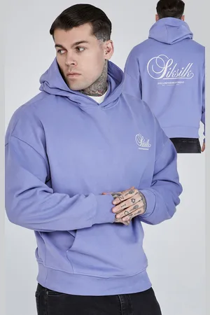 SikSilk Sudadera con capucha gráfica morada para hombre M