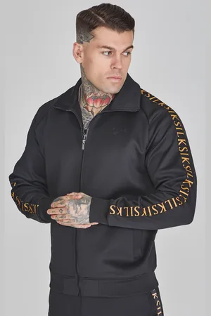 SikSilk Chaqueta de pista con cremallera completa negra para hombre S