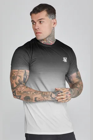 SikSilk Camiseta con degradado gris negro para hombre S