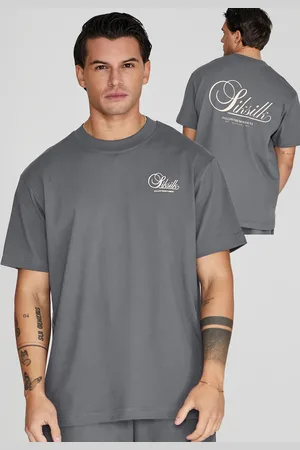 SikSilk Camiseta gráfica gris para hombre L
