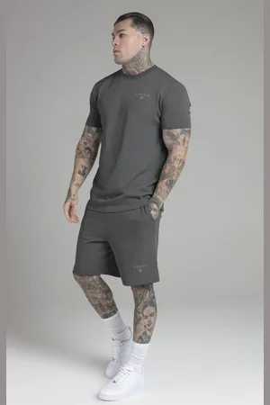 SikSilk Conjunto de camiseta y shorts grises para hombre M