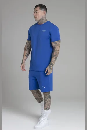 SikSilk Conjunto de camiseta y shorts azules para hombre M