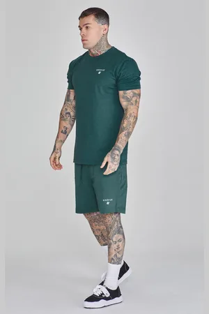 SikSilk Conjunto de camiseta y shorts verdes para hombre XL