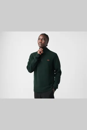 Fred Perry Vertical Stripe 1/2 Zip Knit