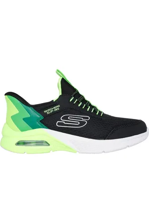 Skechers Niño Slip-ins: Microspec Max - Brisk-Stripe en /Lima, talla 27