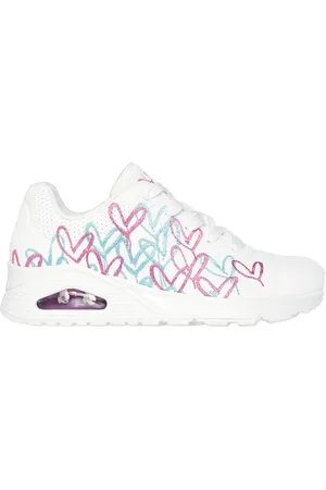 Skechers JGoldcrown: Uno - Golden Heart en /Rosa/Turquesa, talla 35.5