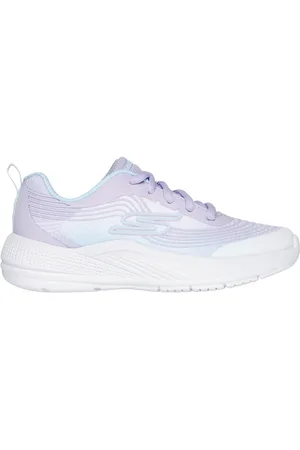 Skechers Niña Microspec Advance en /Lavanda/Hombreta, talla 27, lavable a máquina