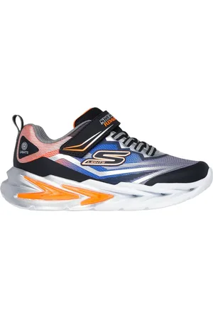 Skechers Niño S Lights: Flex-Glow Ultra en /Plata, talla 27.5