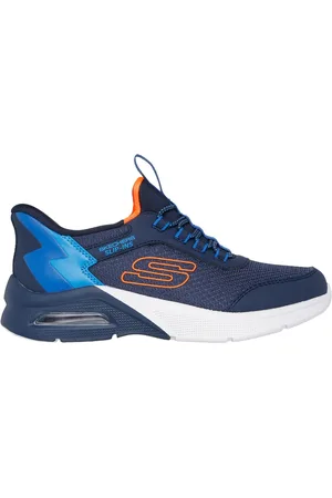 Skechers Niño Slip-ins: Microspec Max - Brisk-Stripe en /Azul, talla 27