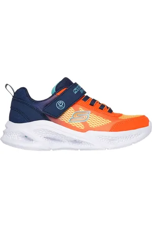 Skechers Niño Meteor-Lights - Krendox en /Naranja, talla 27