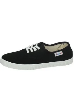 JAVER Zapatillas Bambas lonas negras para mujer