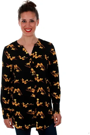VERO MODA Camisa 10201931 VMSAGA LS TUNIC BLACK VIGGA BL para mujer