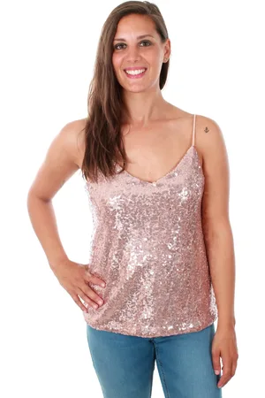 VERO MODA Camiseta tirantes 10213808 VMSILVYA SINGLET TOP JRS MISTY ROSE ROSE GOLD para mujer