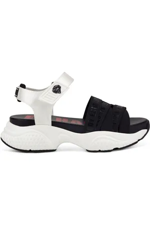 ED HARDY Sandalias Overlap sandal black/white para mujer