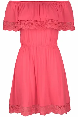 Lascana Vestidos Holly vestido de playa coral para mujer