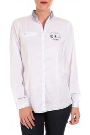 TOM TAILOR Tops y Camisetas NICE SOLID POLO BLOUSE Blanc para mujer