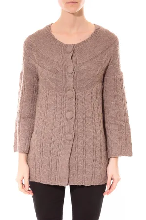 De fil en aiguille Chaqueta de punto Gilet MaElla Taupe AN 141 para mujer