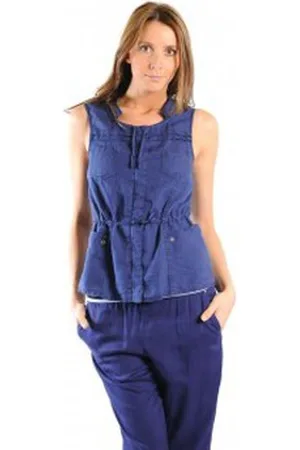 Sud Express Chaqueta de punto GILET GAMBANI BLEU OCEAN para mujer