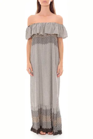 By la vitrine Vestidos Robe Longue Care of you Noir F50055 para mujer