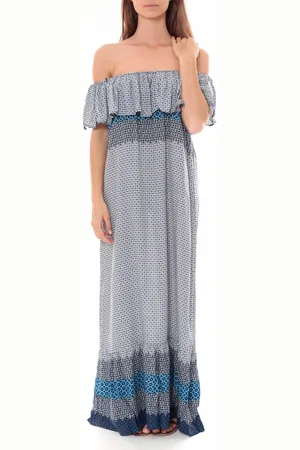 By la vitrine Vestidos Robe Longue Care of you Bleu F50055 para mujer