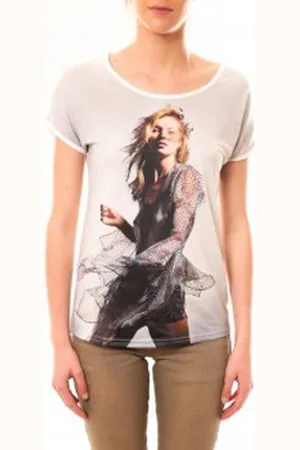 By la vitrine Camiseta Tee-shirt MC1497 Blanc para mujer