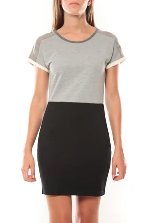 VERO MODA Vestidos Bora SS Mini Dress 98259 Gris/Noir para mujer