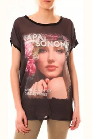 By la vitrine Camiseta Tee-shirt T03 Noir para mujer