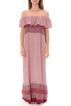 By la vitrine Vestidos Robe Longue Care of you Rouge F50055 para mujer