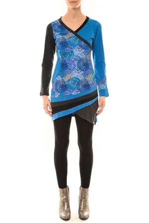Bamboo Vestidos Robe BW640 bleu para mujer