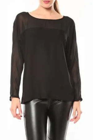 VERO MODA Camiseta manga larga Melnes 7/8 Top 10106830 Noir para mujer
