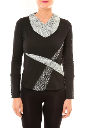 Bamboo Blusa Top BW632 noir para mujer
