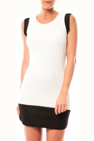 VERO MODA Vestidos Signe S/L Mini Dress 10111107 Blanc/Noir para mujer