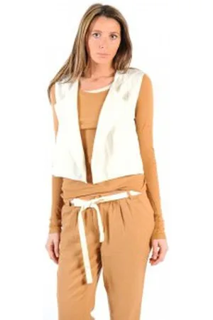 American Vintage Chaqueta de punto GILET LEA134 NATUREL para mujer