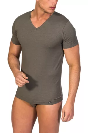 Zd - Zero Defects Camiseta interior Camiseta de manga corta y cuello pico hilo de soja para hombre