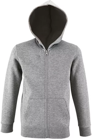 Sols Jersey STONE COLORS KIDS-SUDADERA CON CREMALLERA Y CAPUCHA para niño