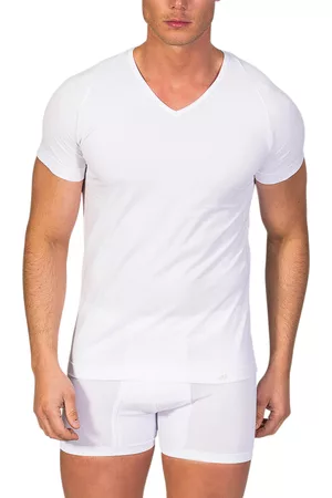 Zd - Zero Defects Camiseta interior Camiseta de manga corta y cuello pico algodón Egipcio para hombre