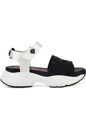 ED HARDY Sandalias Overlap sandal black/white para mujer