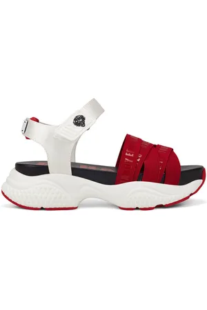 ED HARDY Sandalias Overlap sandal red/white para mujer