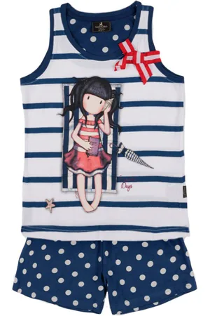 Admas Pijama Pantalones cortos de pijama camiseta tirantes Summer Days para niña