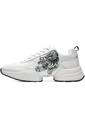 ED HARDY Deportivas Moda Caged runner tiger white-black para hombre