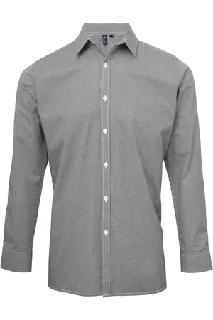 Premier Camisa manga larga Microcheck para hombre