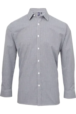 Premier Camisa manga larga Microcheck para hombre
