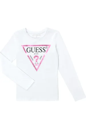 Camiseta rosa logo oro de Guess kids para niña